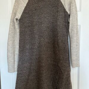 UpWest Gray and Cream Knit Sweater Dress